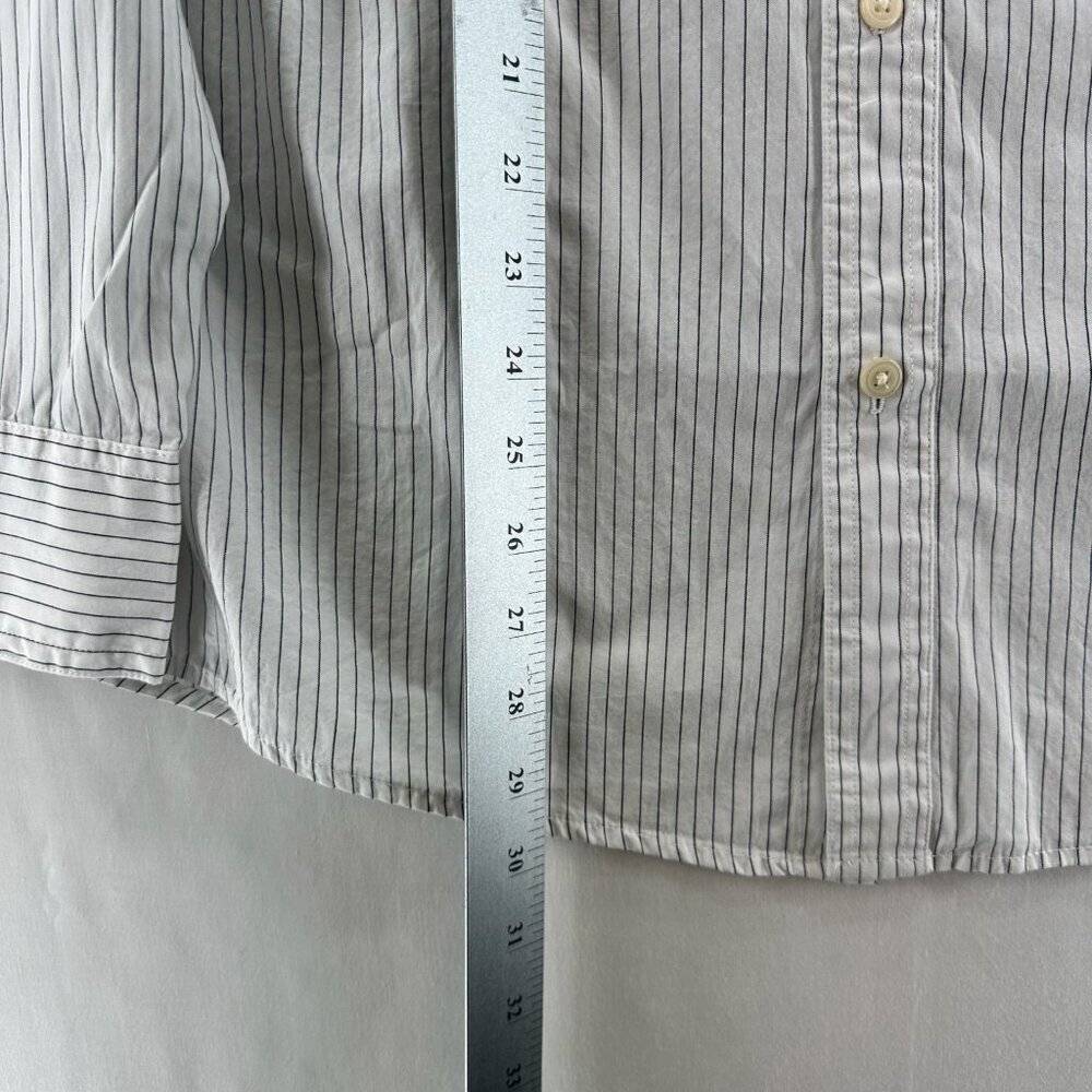 Sonoma Life+Style Shirt Mens S Casual Poplin Button Up Long Sleeve Striped White - Picture 9 of 12